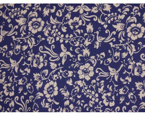 Printed Cotton Poplin Fabric - Vintage white Floral